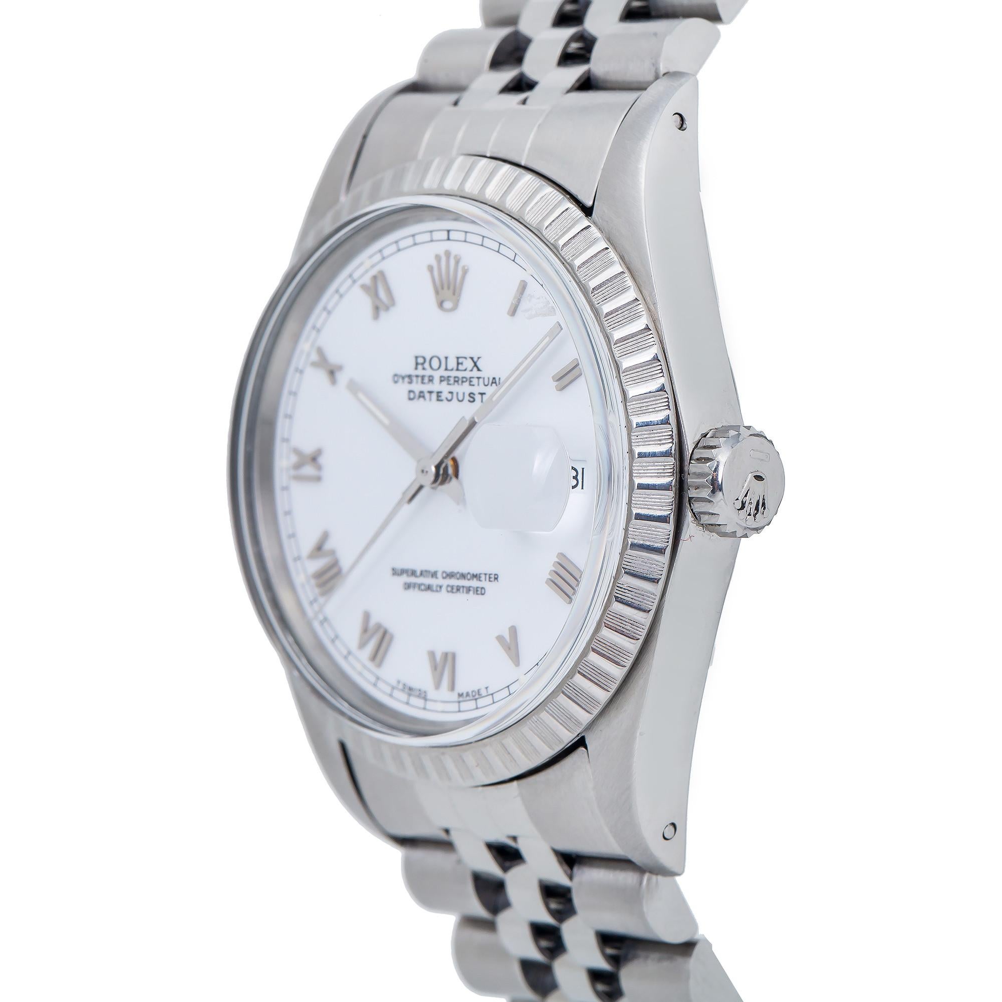 Modern Rolex Datejust 16030 White Roman Dial Jubilee Automatic Men's Watch