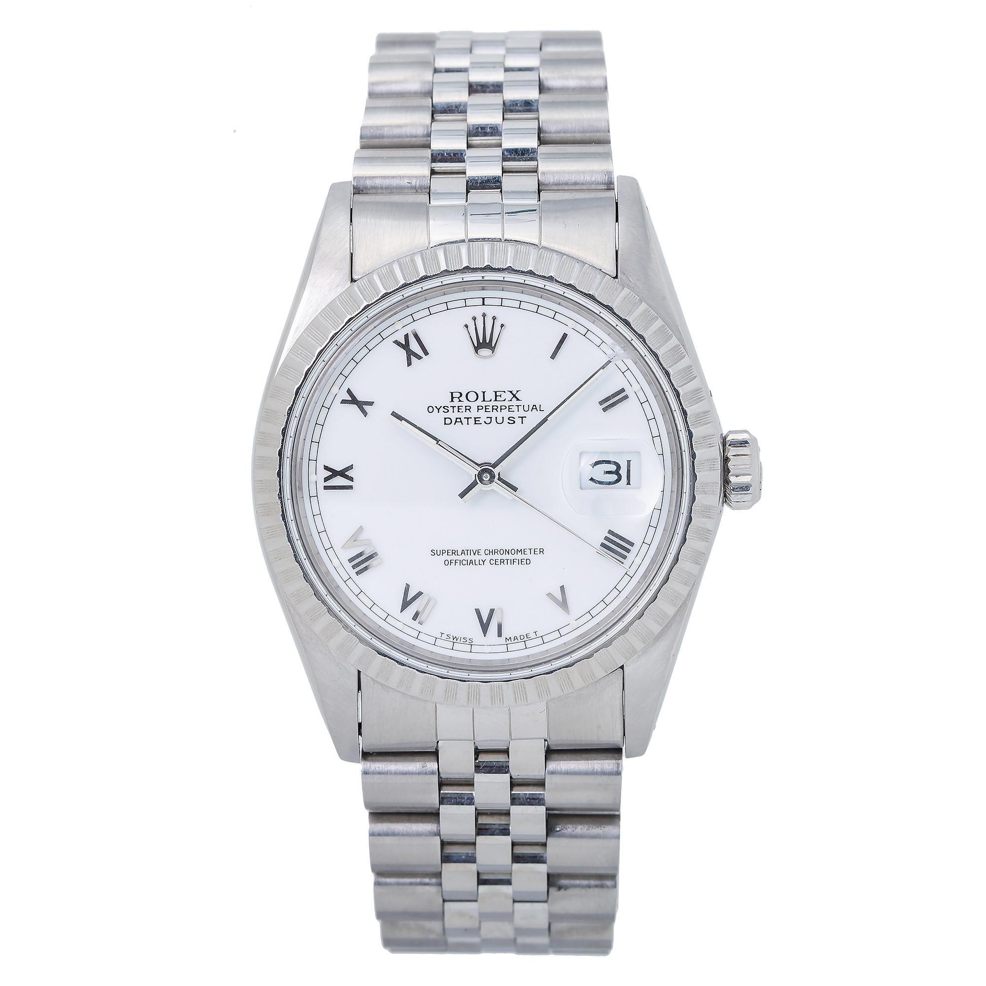 Rolex Datejust 16030 White Roman Dial Jubilee Automatic Men's Watch 1