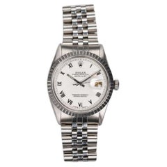 Rolex Datejust 16030 White Roman Dial Watch in Steel case, 1980s