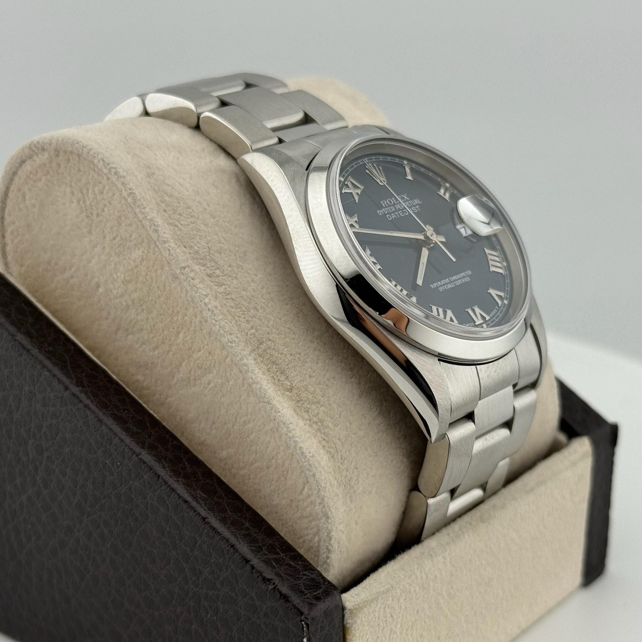 Rolex Datejust 16200 36mm Blue Roman Dial Stainless Steel For Sale 7