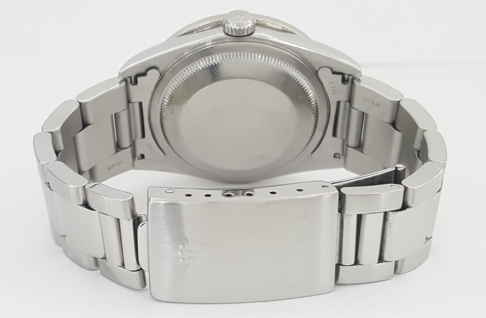 Round Cut Rolex DateJust 16200 36mm Mother of Pearl Diamond Dial Watch For Sale