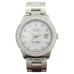 Rolex DateJust 16200 36mm Mother of Pearl Diamond Dial Watch