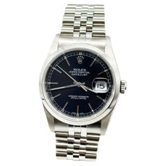 Rolex Datejust 16200 Edelstahl-Service-Karte 2023 mit schwarzem Zifferblatt
