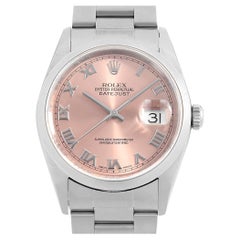 Rolex Datejust 16200 Pink Dial Roman, Y-Series, 3-Row Oyster, Men's Watch