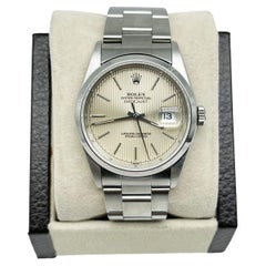 Rolex Datejust 16200 Silber Wandteppich Zifferblatt Edelstahl