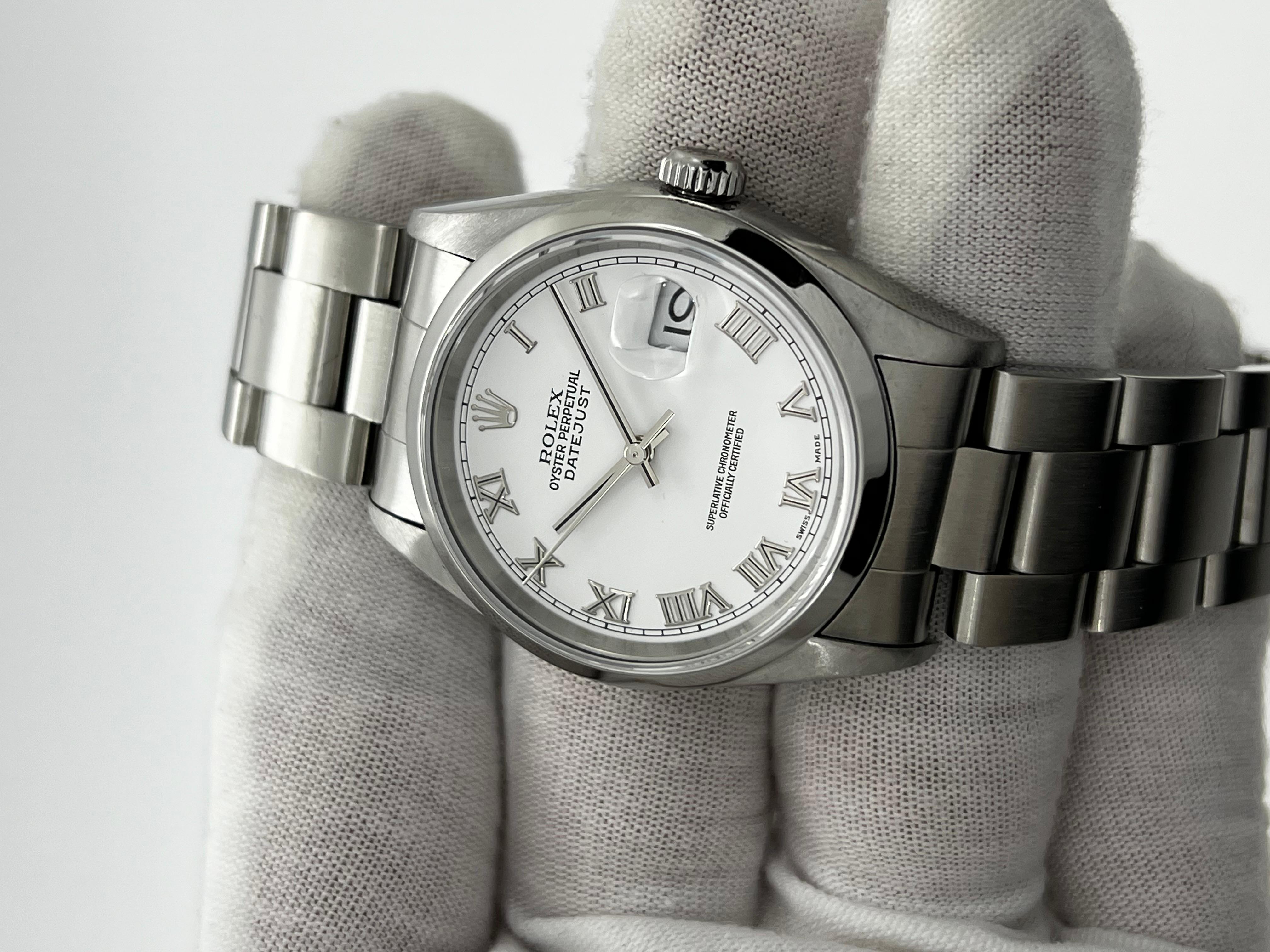 rolex datejust 16200 white dial