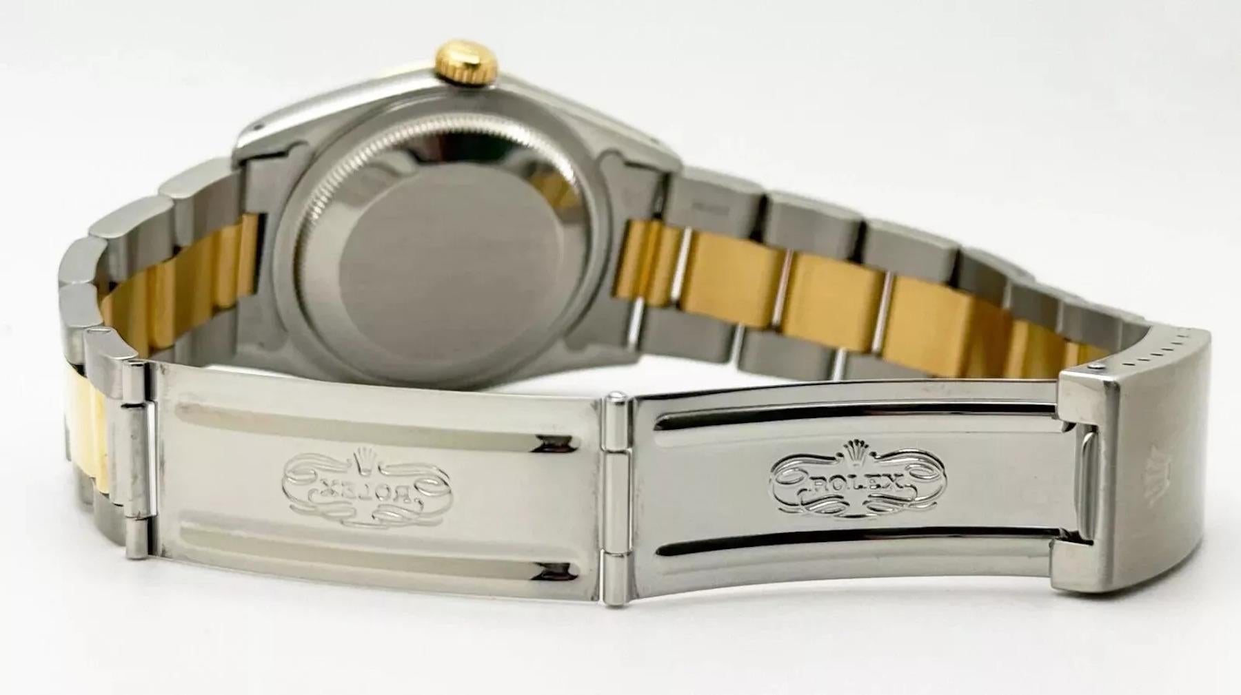 Rolex Datejust 16203 36mm Cadran noir Or jaune 18K Acier inoxydable 1