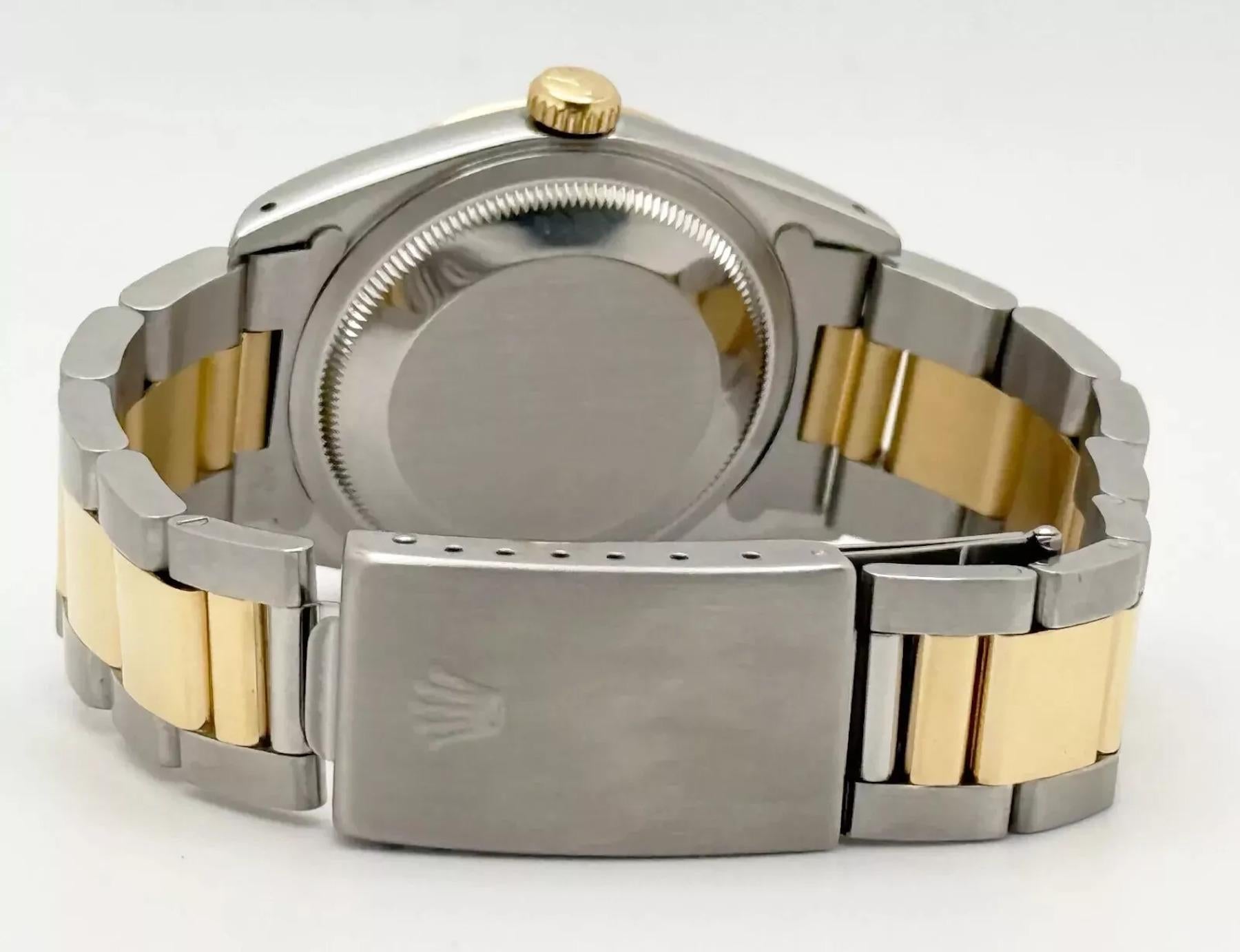 Rolex Datejust 16203 36mm Cadran noir Or jaune 18K Acier inoxydable 2