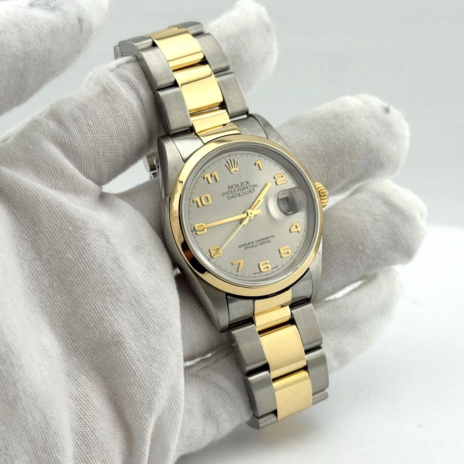 Rolex Datejust 16203 36mm Slate Dial Stainless Steel 18K Yellow Gold 2002 For Sale 5