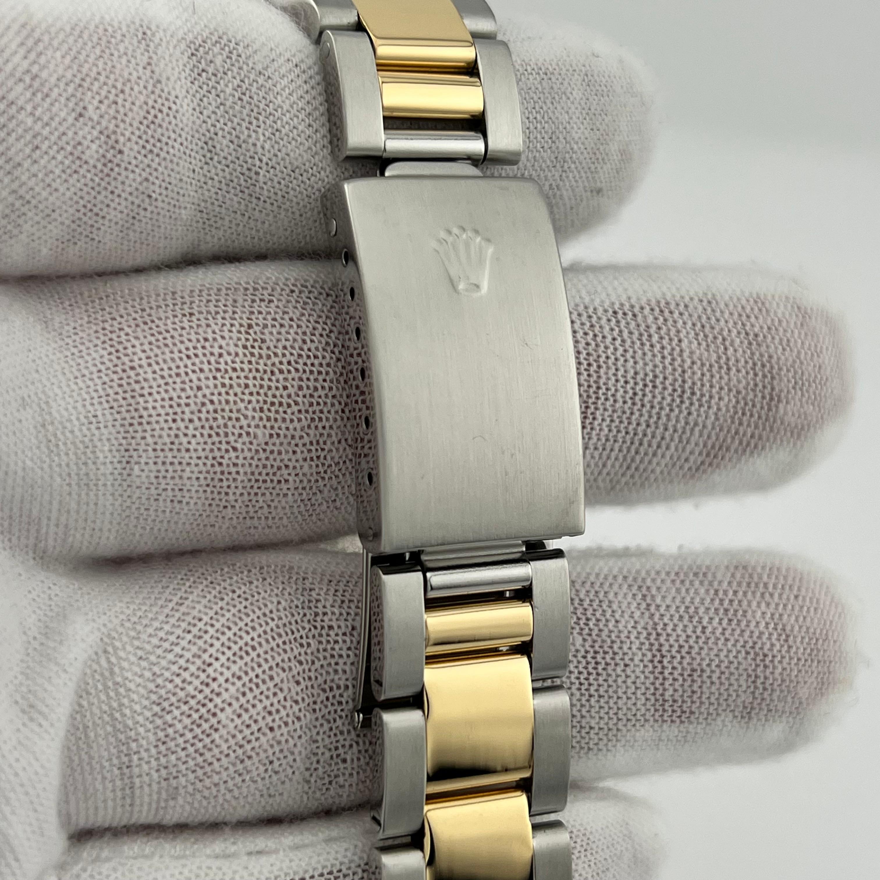 Rolex Datejust 16203 Silver Arabic Dial 18K Yellow Gold Steel Box Paper 2003 For Sale 2