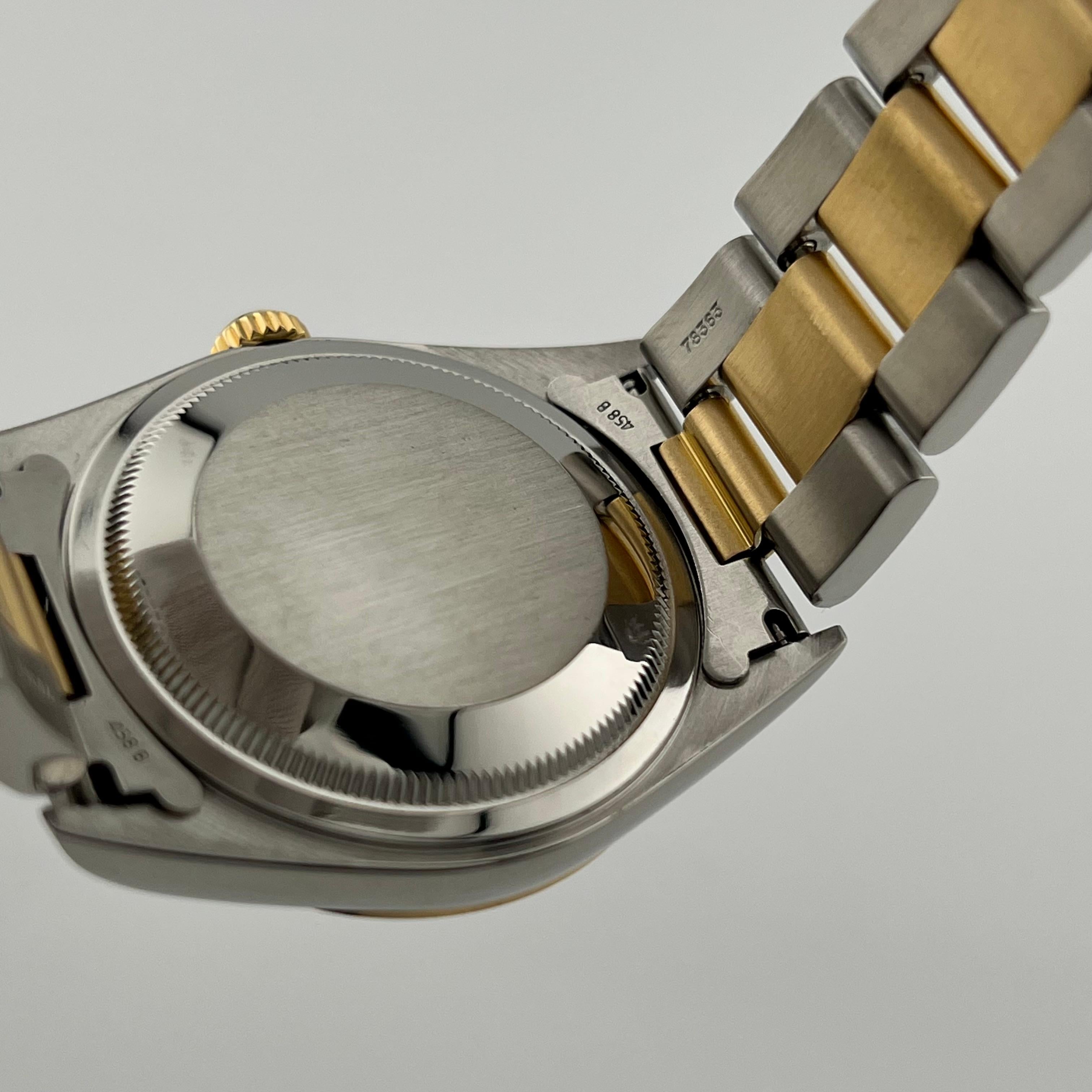 Rolex Datejust 16203 Silver Arabic Dial 18K Yellow Gold Steel Box Paper 2003 For Sale 5