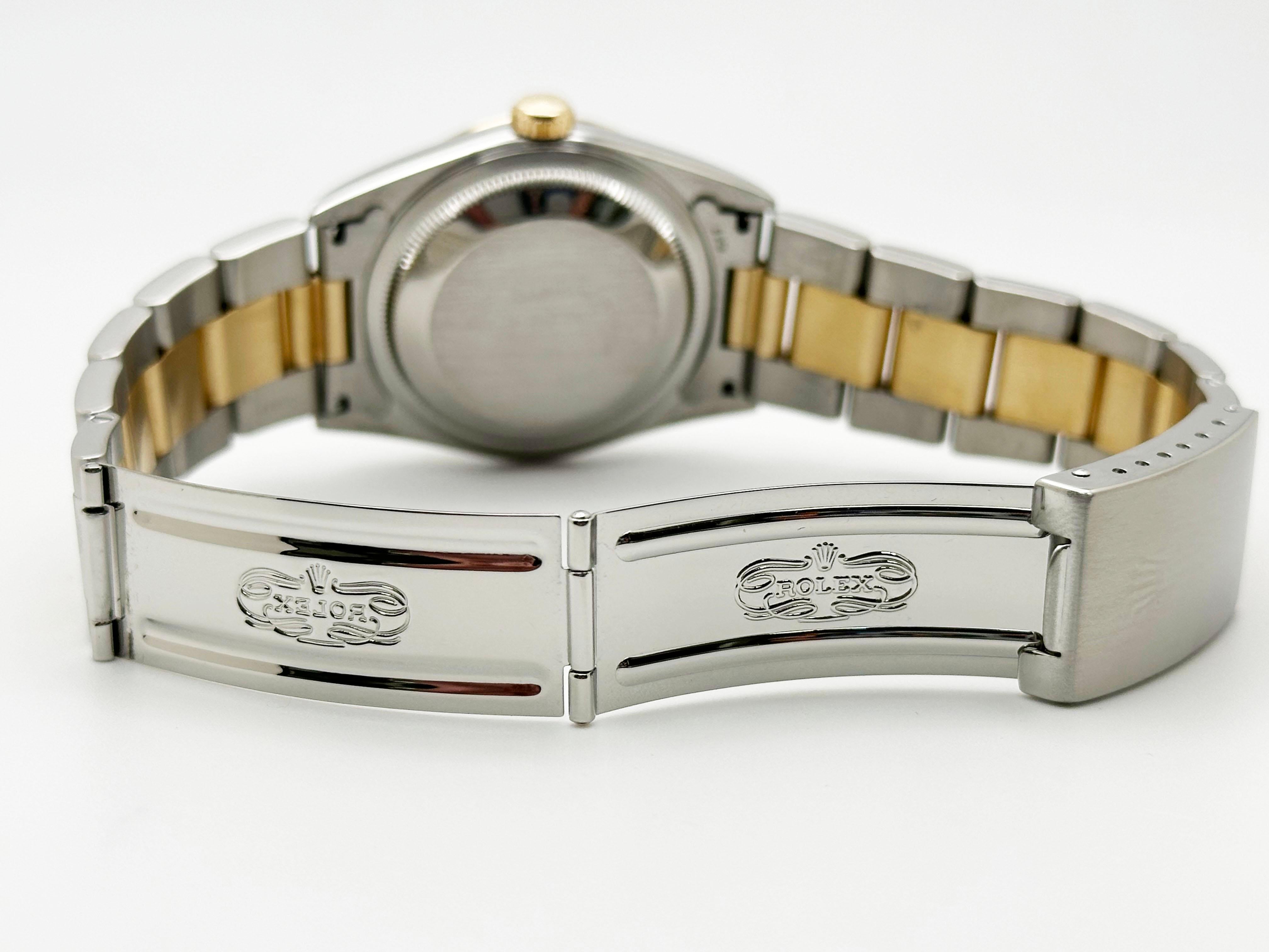 Rolex Datejust 16203 White Pyramid Dial 18K Yellow Gold Steel Box Service Paper 4
