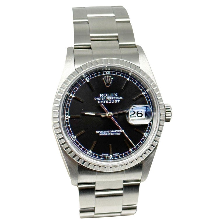 Rolex Datejust 16220 Black Dial Stainless Steel 2022 Service Paper For Sale  at 1stDibs | rolex 16200 black, rolex 16220 black dial, rolex datejust  16220 price