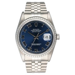 Rolex Datejust 16220 Herrenuhr mit blauem Zifferblatt