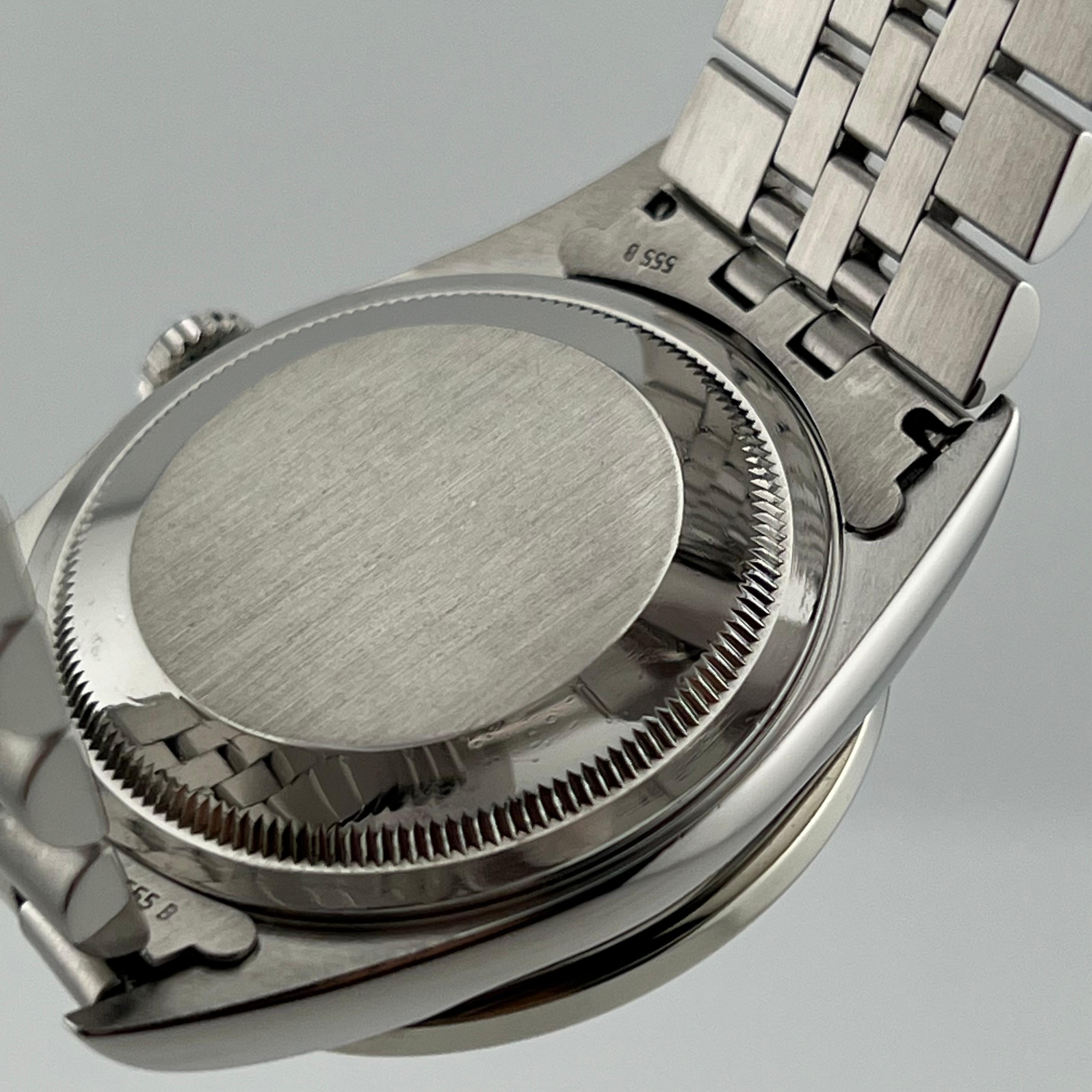 Rolex Datejust 16220 Silver Diamond Dial Diamond Bezel Stainless Steel 36mm For Sale 3