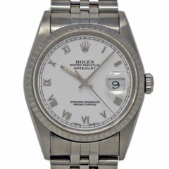Rolex Datejust 16220 Stainless Steel White Jubilee 1991 2 Year Warranty #480-2