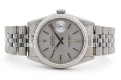 Rolex Datejust 16220 Steel 36mm Silver Stick Jubilee Engine-Turned Bezel