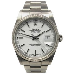 Rolex Datejust 16220 With 7.7 in. Band 
White Dial