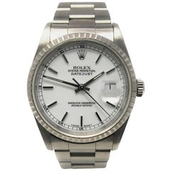 Rolex Datejust 16220 With 7.7 in. Band & White Dial