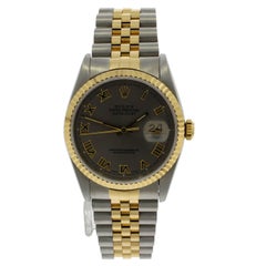 Rolex Yellow Gold Stainless Steel Datejust Wristwatch Ref 16233, 1990