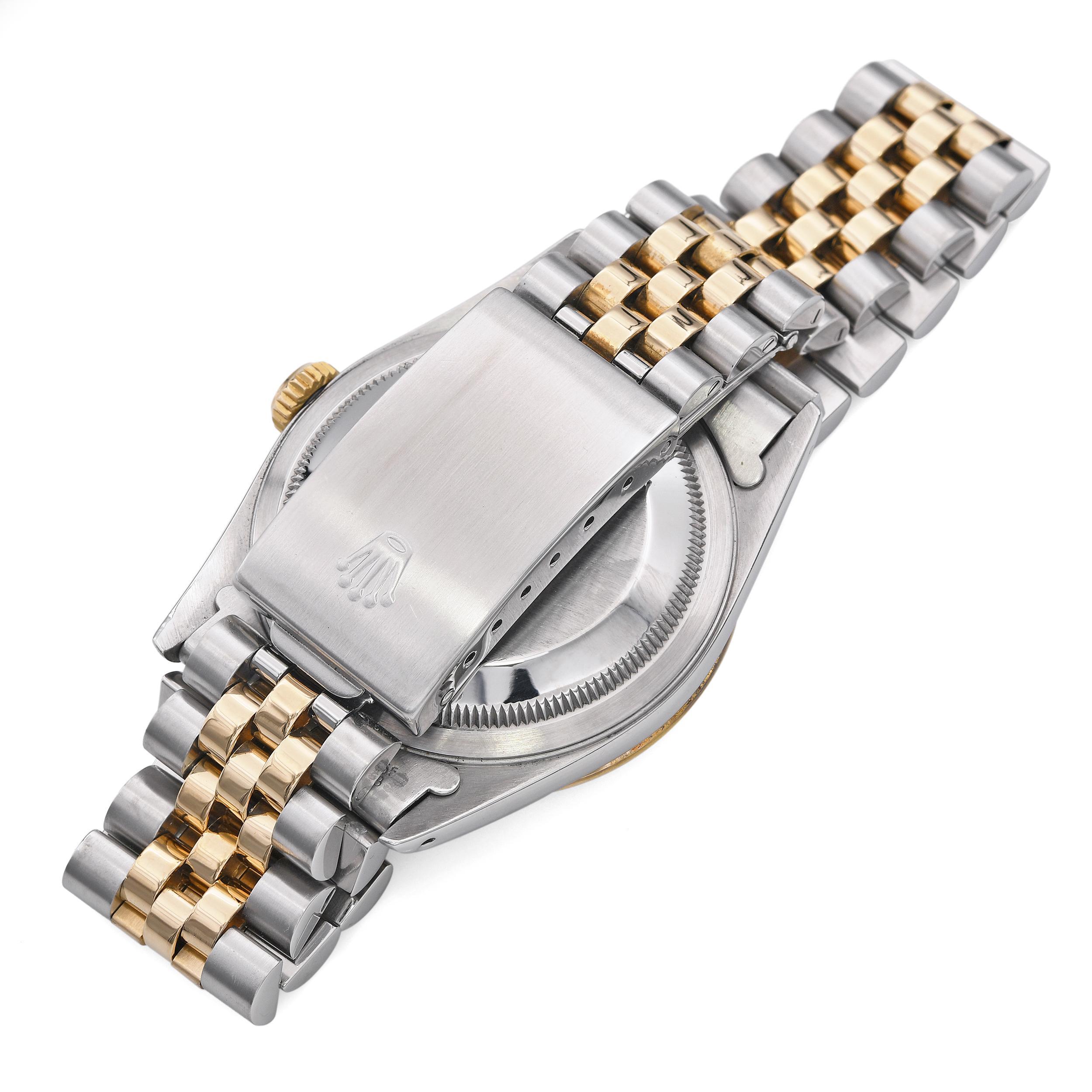 Rolex Datejust 16233 Reloj de caballero automático de acero dorado de 18 quilates en venta 2