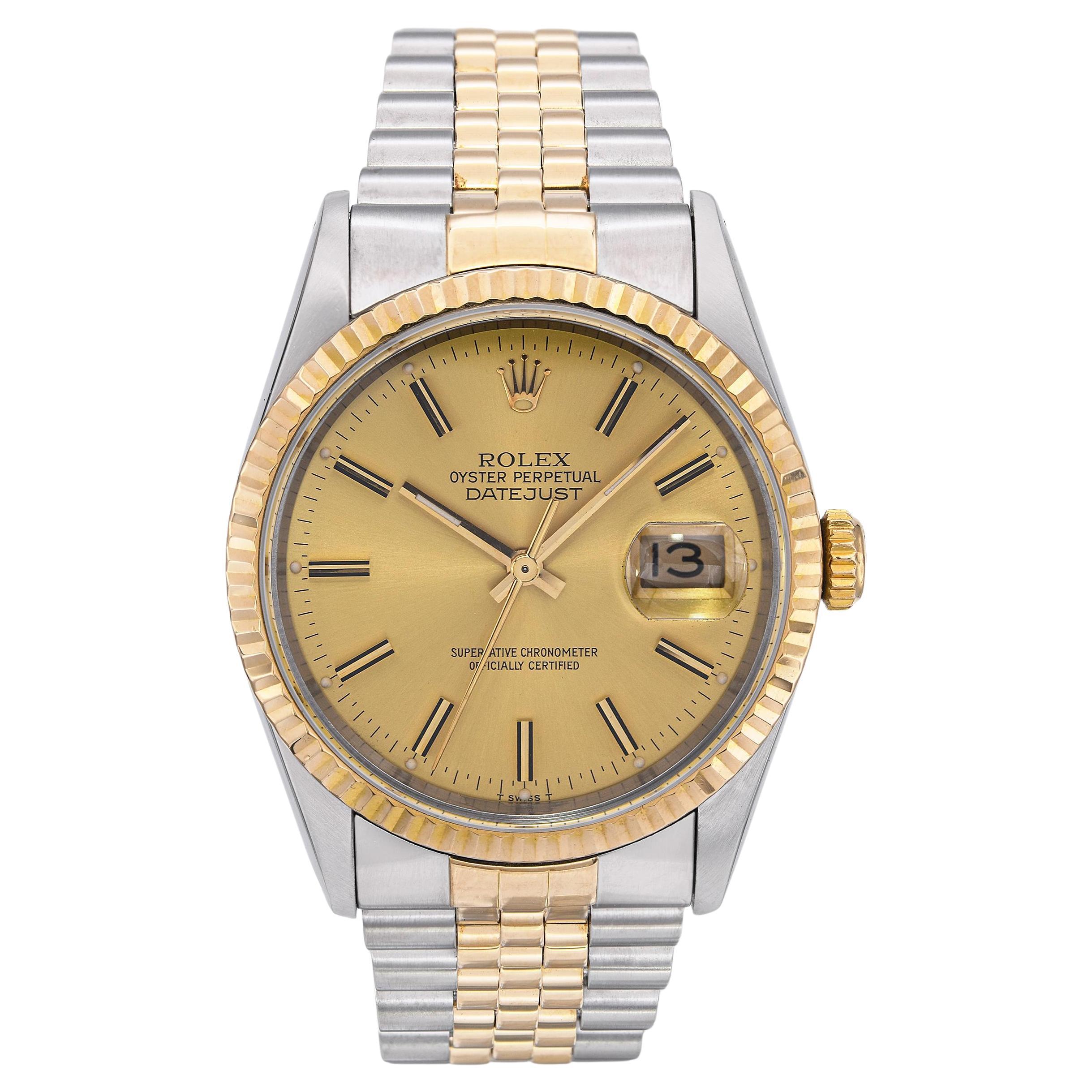 Rolex Datejust 16233 Orologio automatico da uomo in oro e acciaio 18k