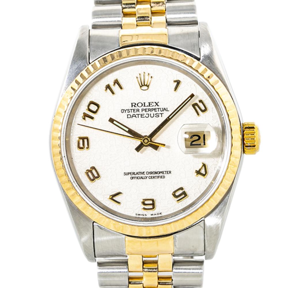 Rolex Datejust 16233 18K YG Two Tone Computer Jubilee Dial Men's Watch 36mm