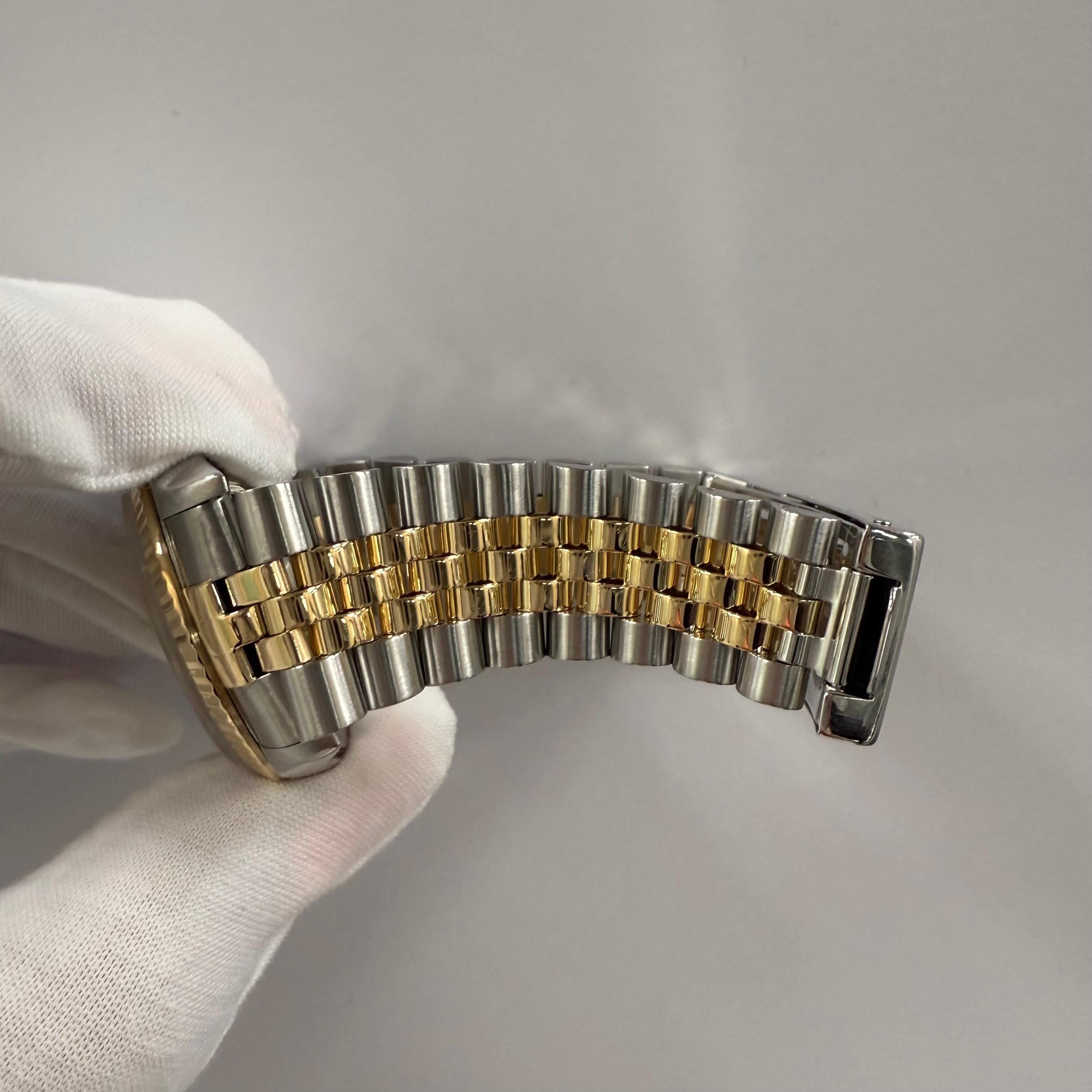Rolex Datejust 16233 36 mm Quadrante champagne Oro giallo 18 carati Acciaio inossidabile in vendita 1