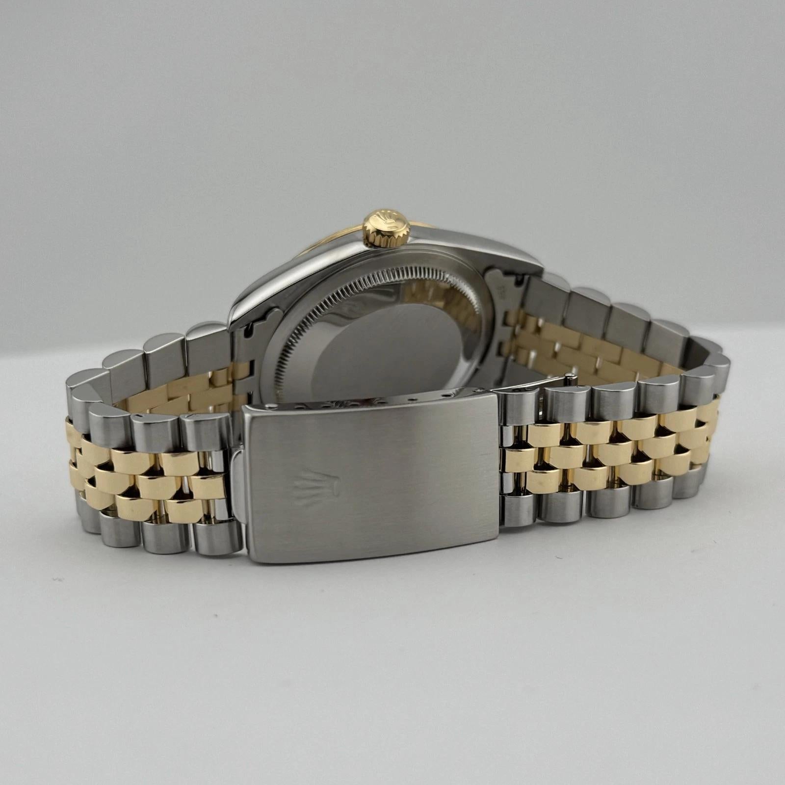 Rolex Datejust 16233 36 mm Quadrante champagne Oro giallo 18 carati Acciaio inossidabile in vendita 3