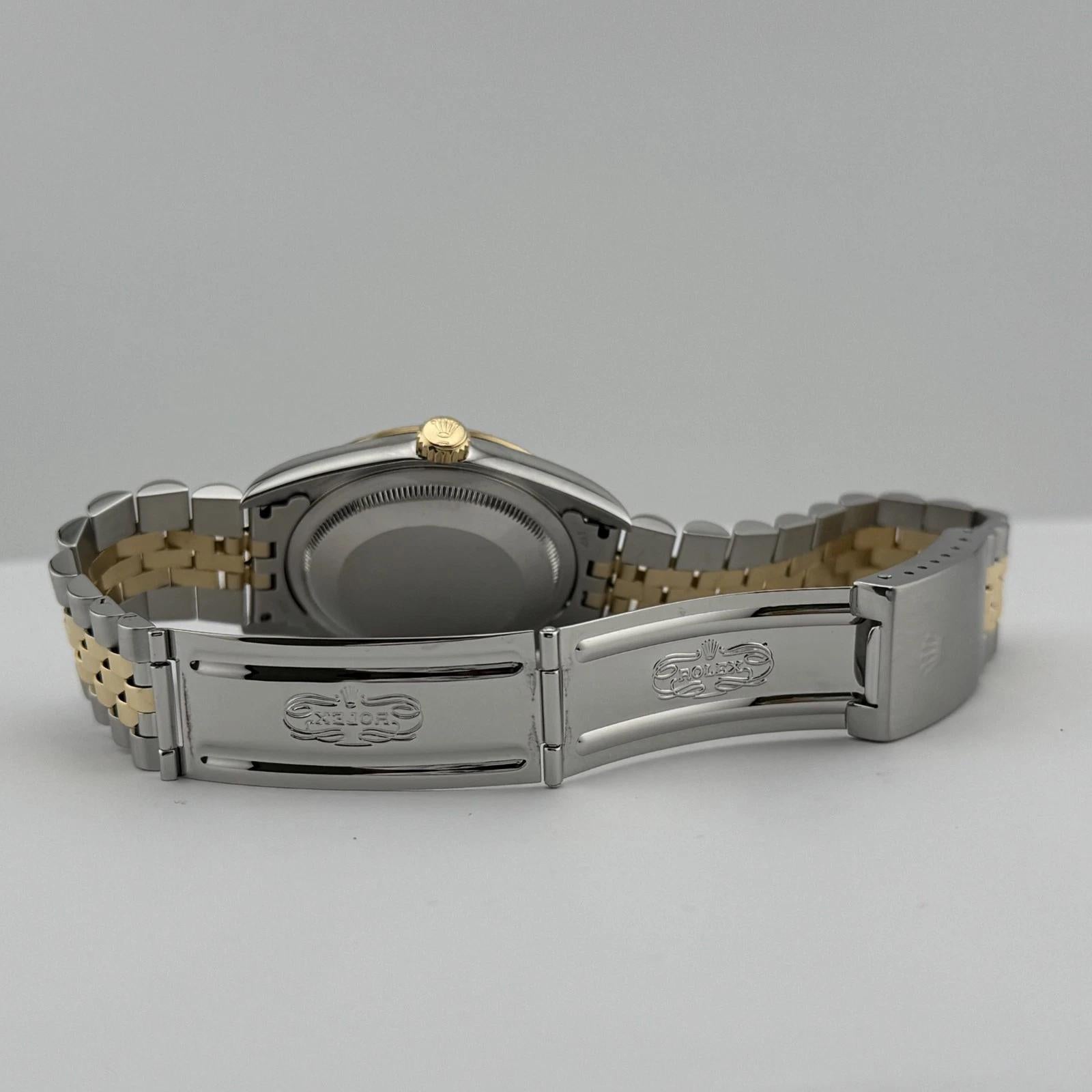 Rolex Datejust 16233 36 mm Quadrante champagne Oro giallo 18 carati Acciaio inossidabile in vendita 4