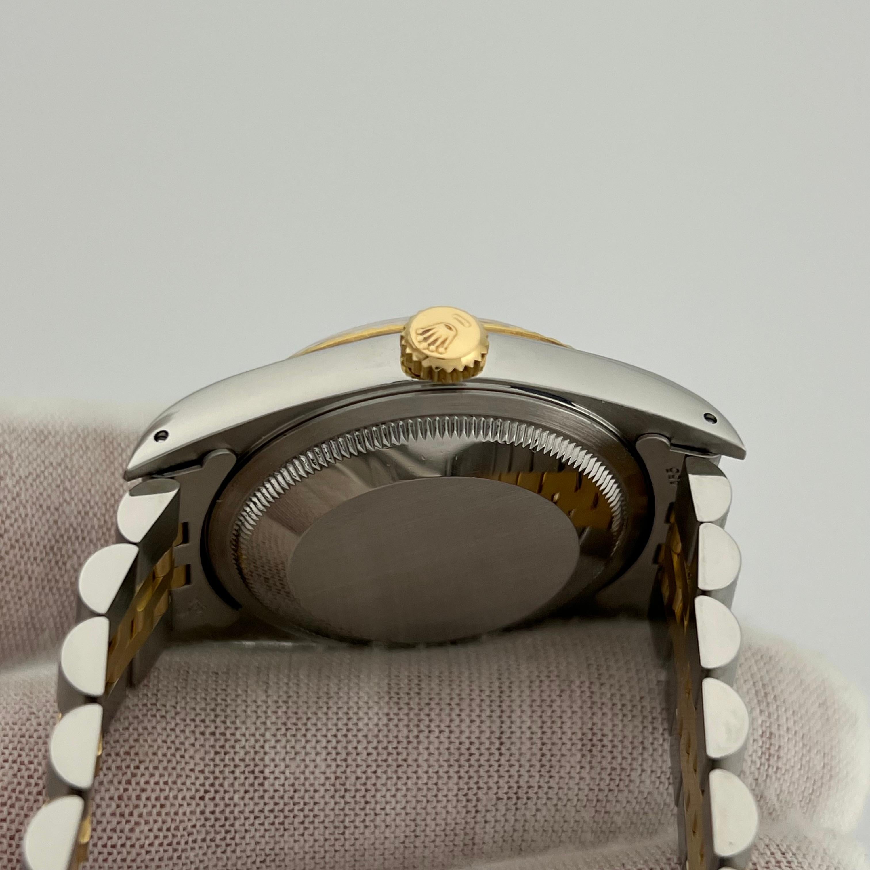 Rolex Datejust 16233 36mm Esfera Champán Oro Amarillo 18K Acero Inoxidable Jubilee en Bueno estado para la venta en San Diego, CA