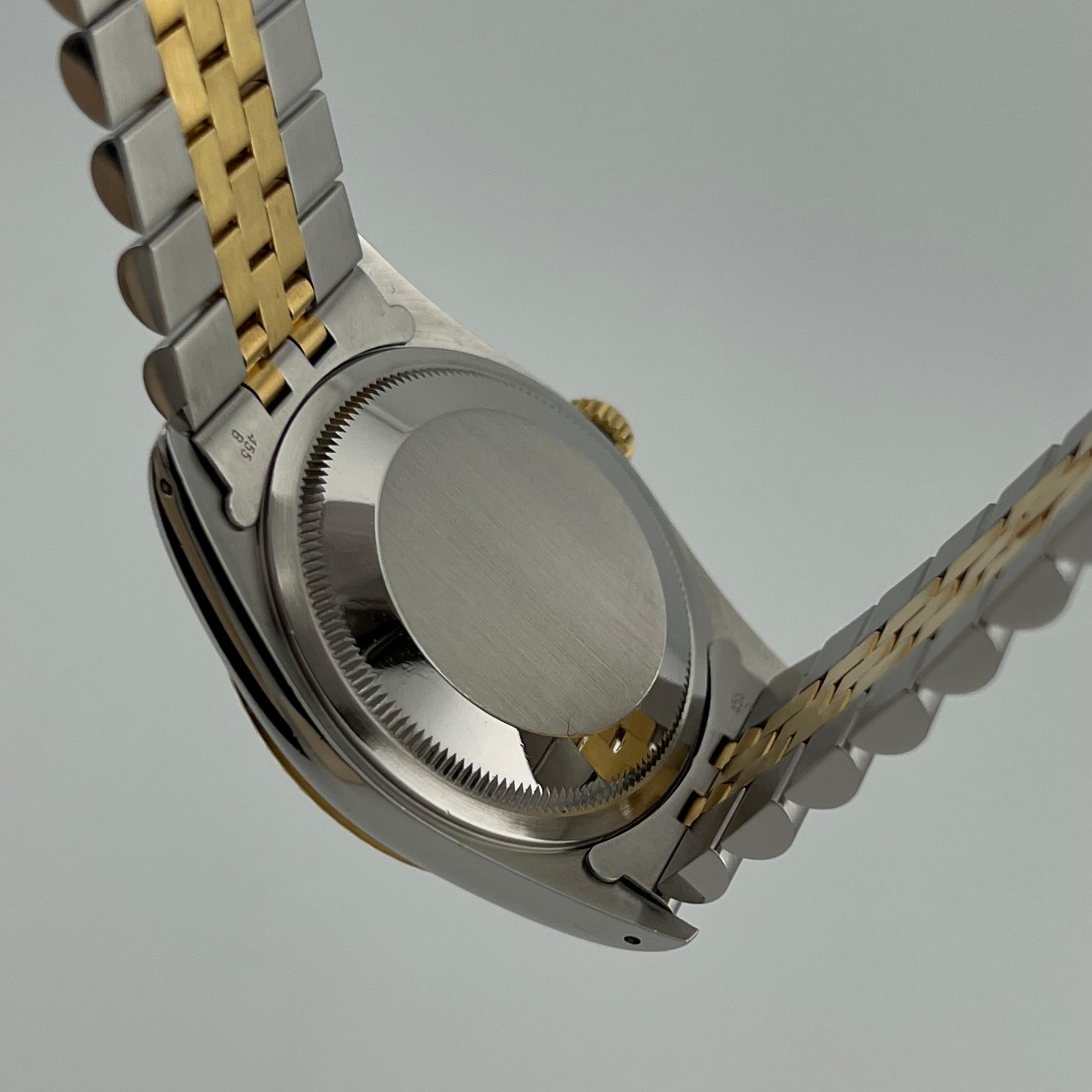 Rolex Datejust 16233 36mm Champagne Quadrante Diamante Oro Giallo 18k Acciaio Inox in vendita 6
