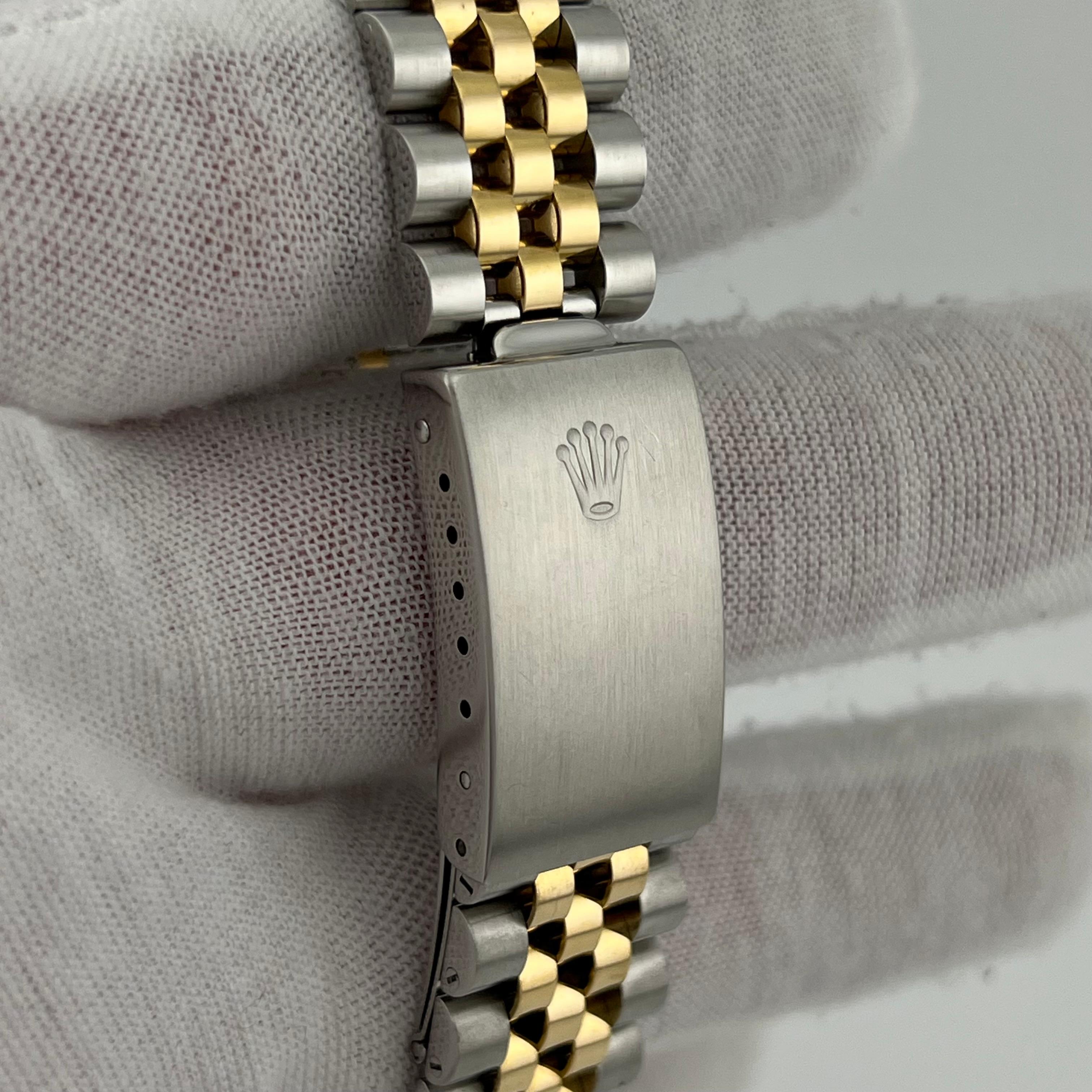 Rolex Datejust 16233 36mm Champagne Quadrante Diamante Oro Giallo 18k Acciaio Inox in vendita 5
