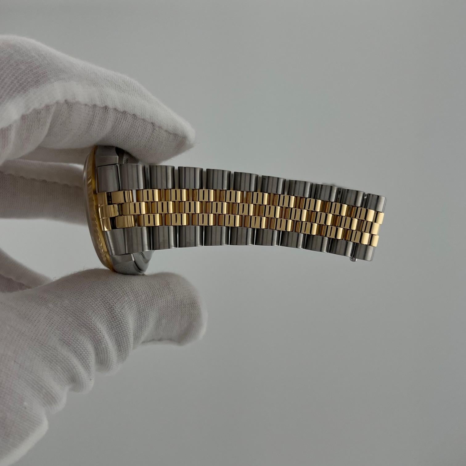 Rolex Datejust 16233 36mm Champagner Wandteppich Zifferblatt 18k Gold Edelstahl im Angebot 8