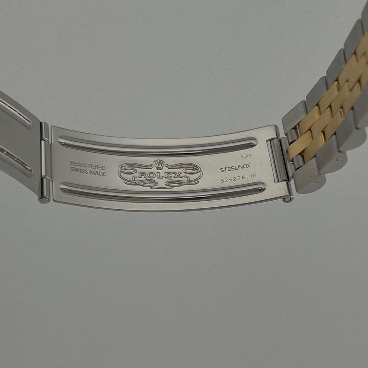 Rolex Datejust 16233 36mm Champagner Wandteppich Zifferblatt 18k Gold Edelstahl im Zustand „Gut“ im Angebot in San Diego, CA