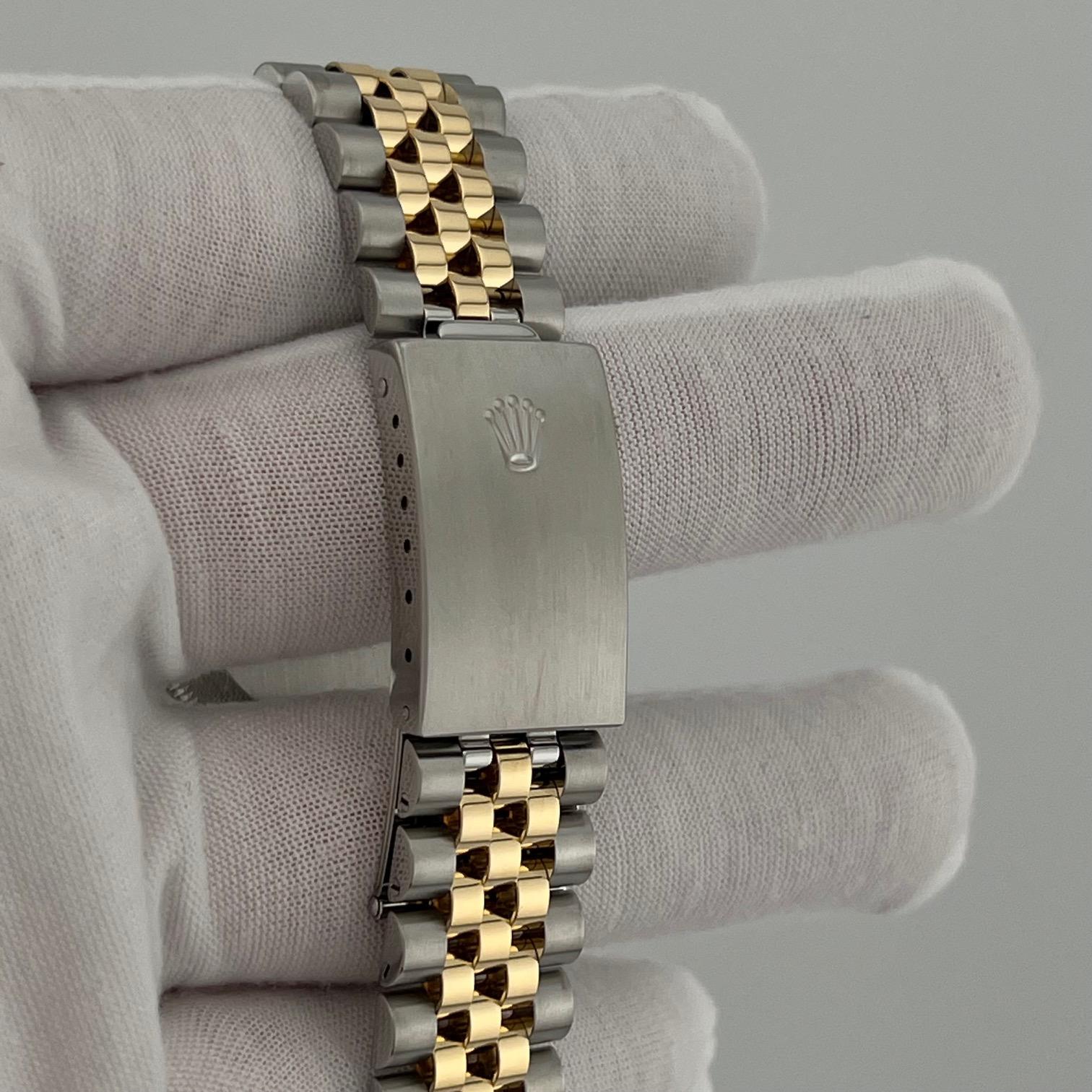 Rolex Datejust 16233 36mm Champagner Wandteppich Zifferblatt 18k Gold Edelstahl für Damen oder Herren im Angebot