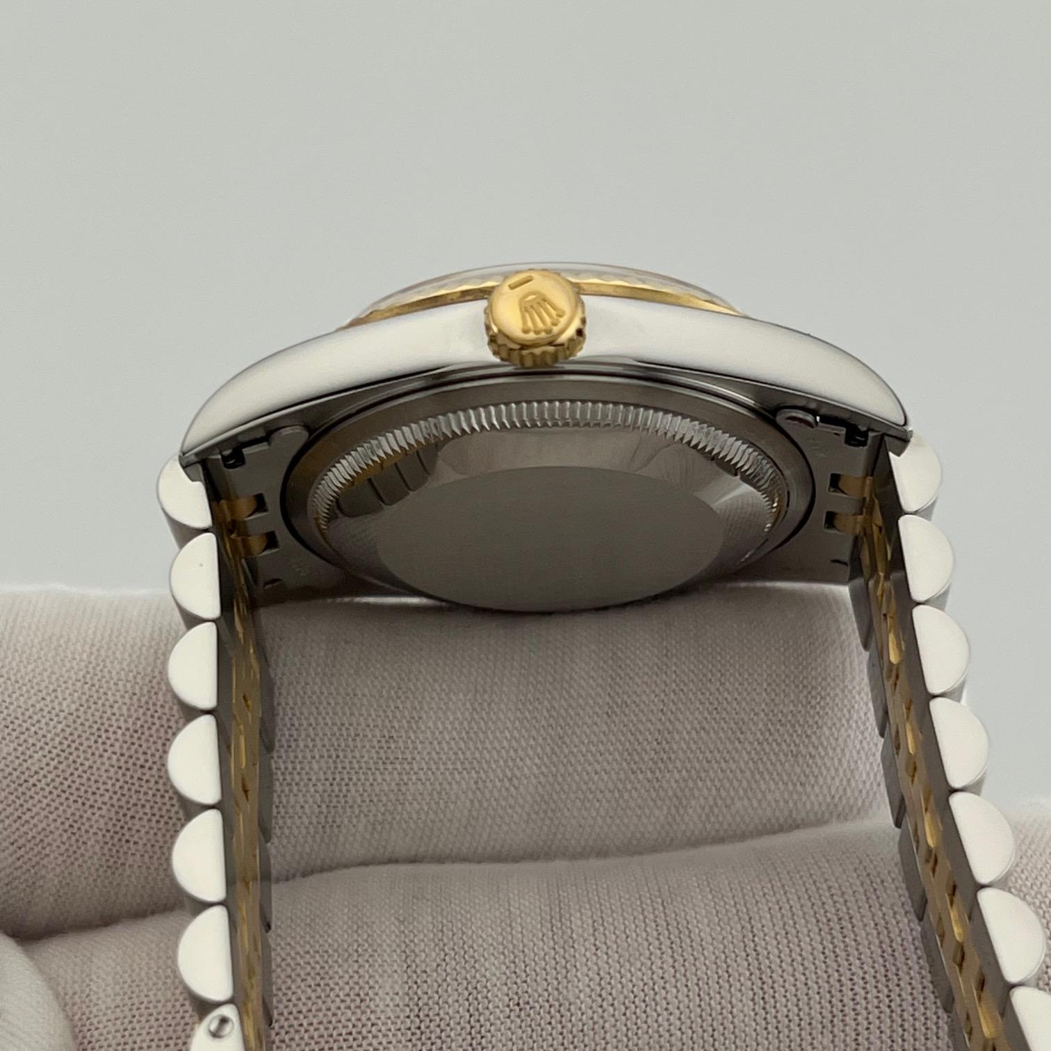 Rolex Datejust 16233 36mm Champagner Wandteppich Zifferblatt 18k Gold Edelstahl im Angebot 2