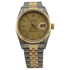 Rolex Datejust 16233 36mm Champagner Wandteppich Zifferblatt 18k Gold Edelstahl