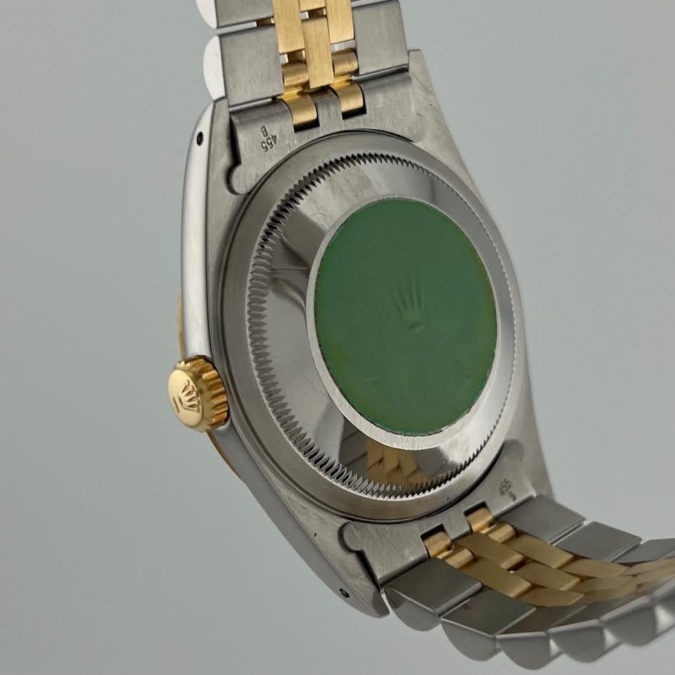 Rolex Datejust 16233 36mm Quadrante Arazzo Champagne Oro Giallo 18k Steele Giubileo in vendita 4