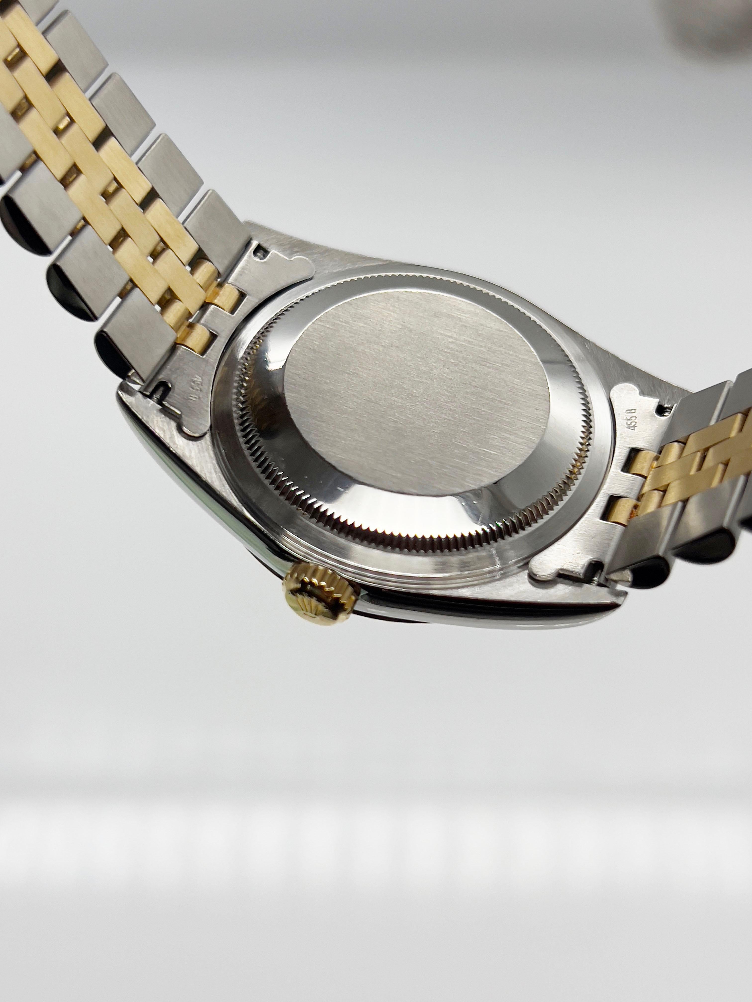 Rolex Datejust 16233 36mm Fabrik Schwarzes Diamant-Zifferblatt 18K Gold & Stahl Box Papiere 3