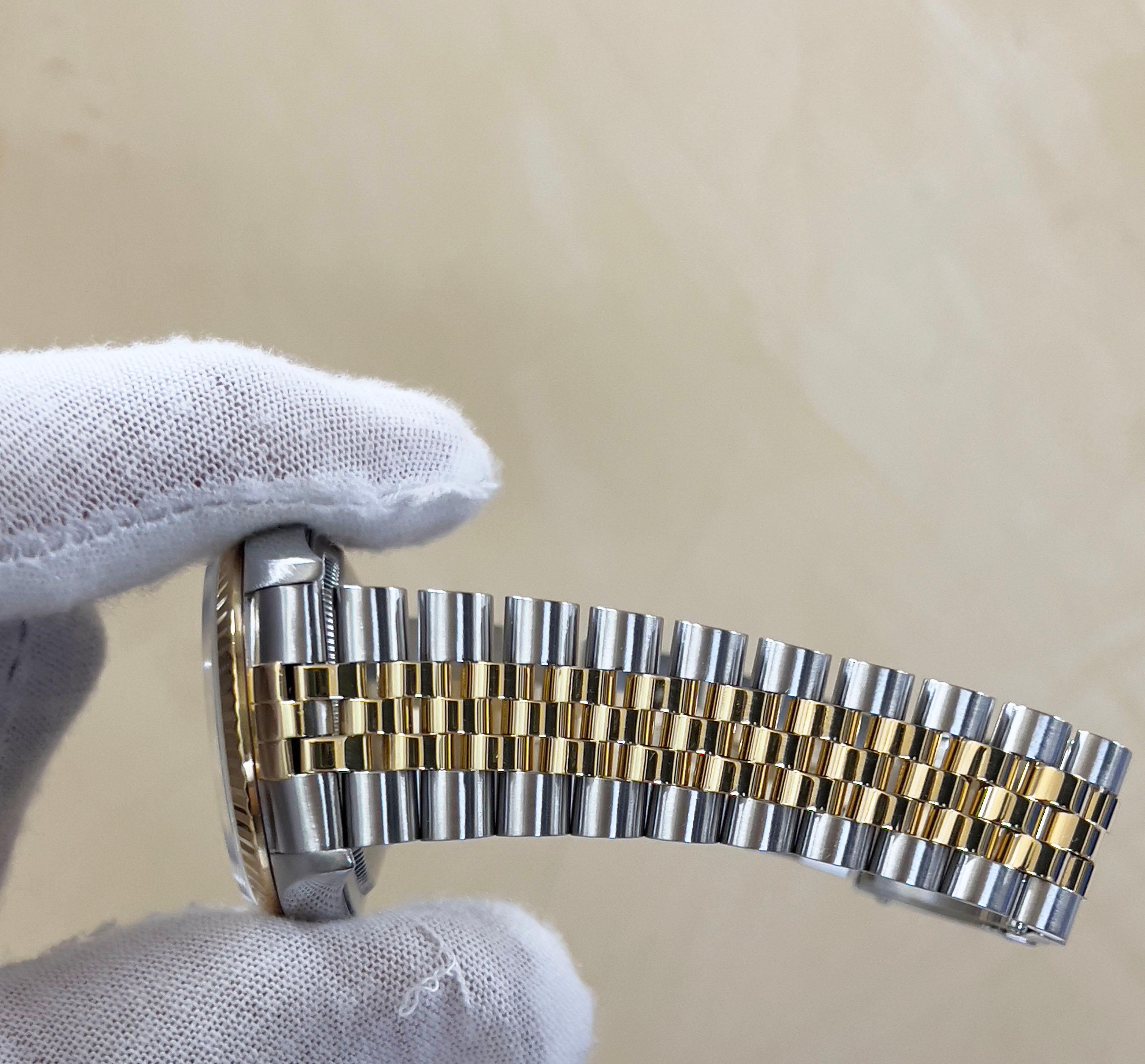 Rolex Datejust 16233 36mm Fabrik Schwarzes Diamant-Zifferblatt 18K Gold & Stahl Box Papiere 4