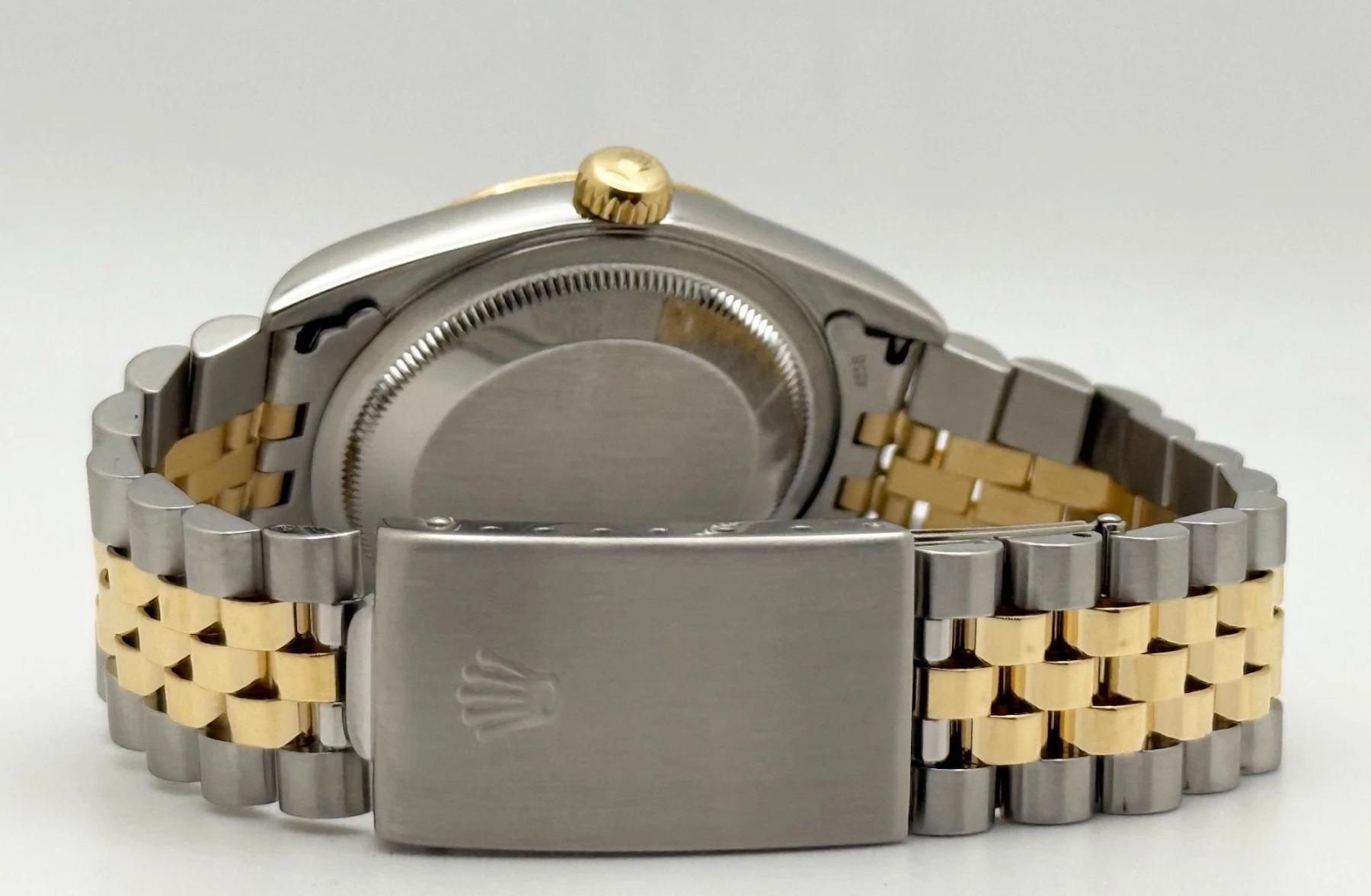 Rolex Datejust 16233 36mm Mother Of Pearl Diamond Dial 18K Gold Stainless Steel For Sale 2