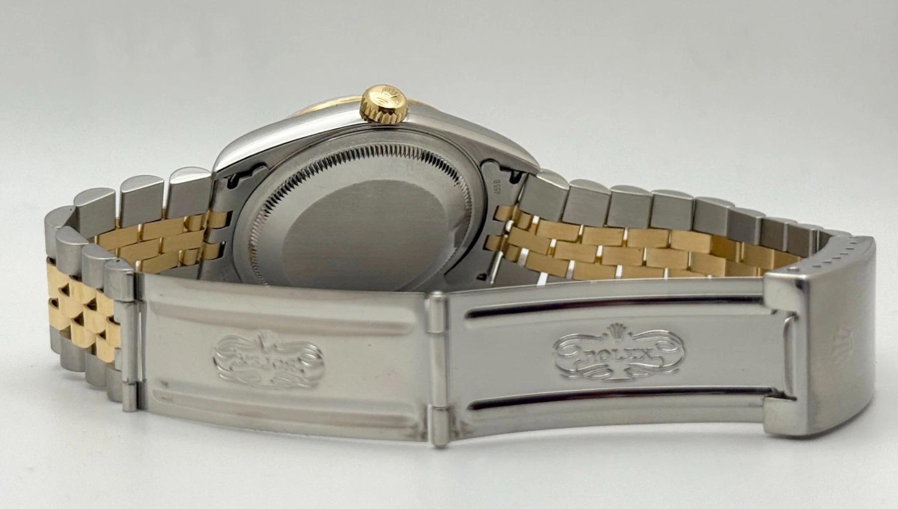 Rolex Datejust 16233 36mm Mother Of Pearl Diamond Dial 18K Gold Stainless Steel For Sale 3