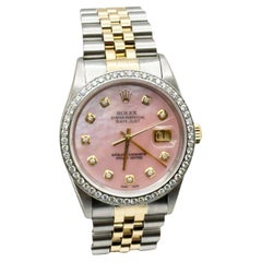 Rolex Datejust 16233 36mm Esfera Rosa MOP Diamante Acero Oro Amarillo 18K Jubileo