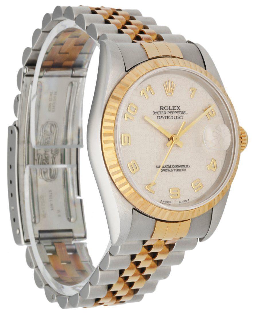 Rolex Datejust 16233 Anniversary Dial Men's Watch In Excellent Condition In Great Neck, NY