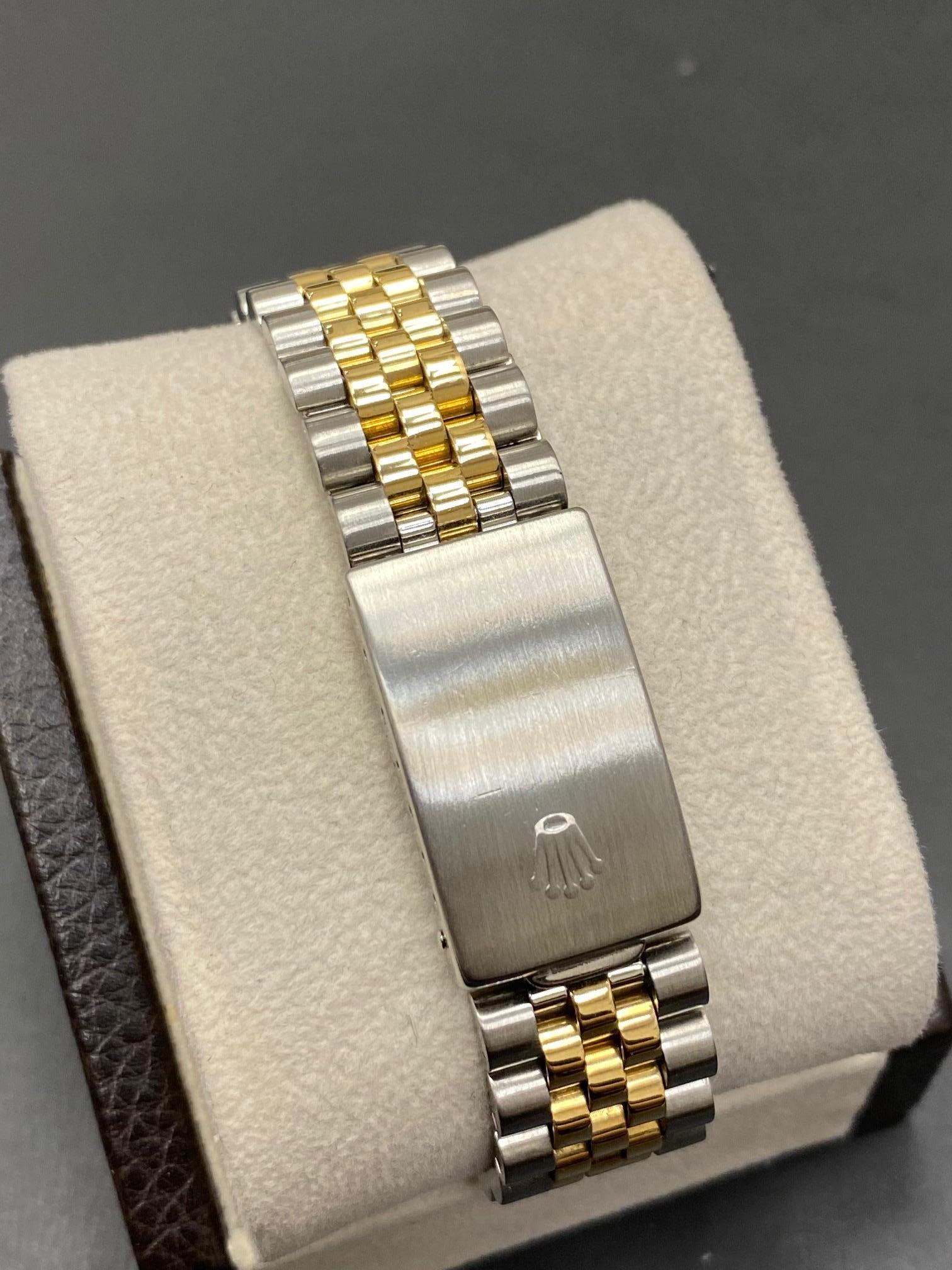 Men's Rolex Datejust 16233 Black Dial 18 Karat Yellow Gold Steel Box Service Paper