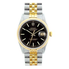 Rolex Datejust 16233, Black Dial, Certified and Warranty
