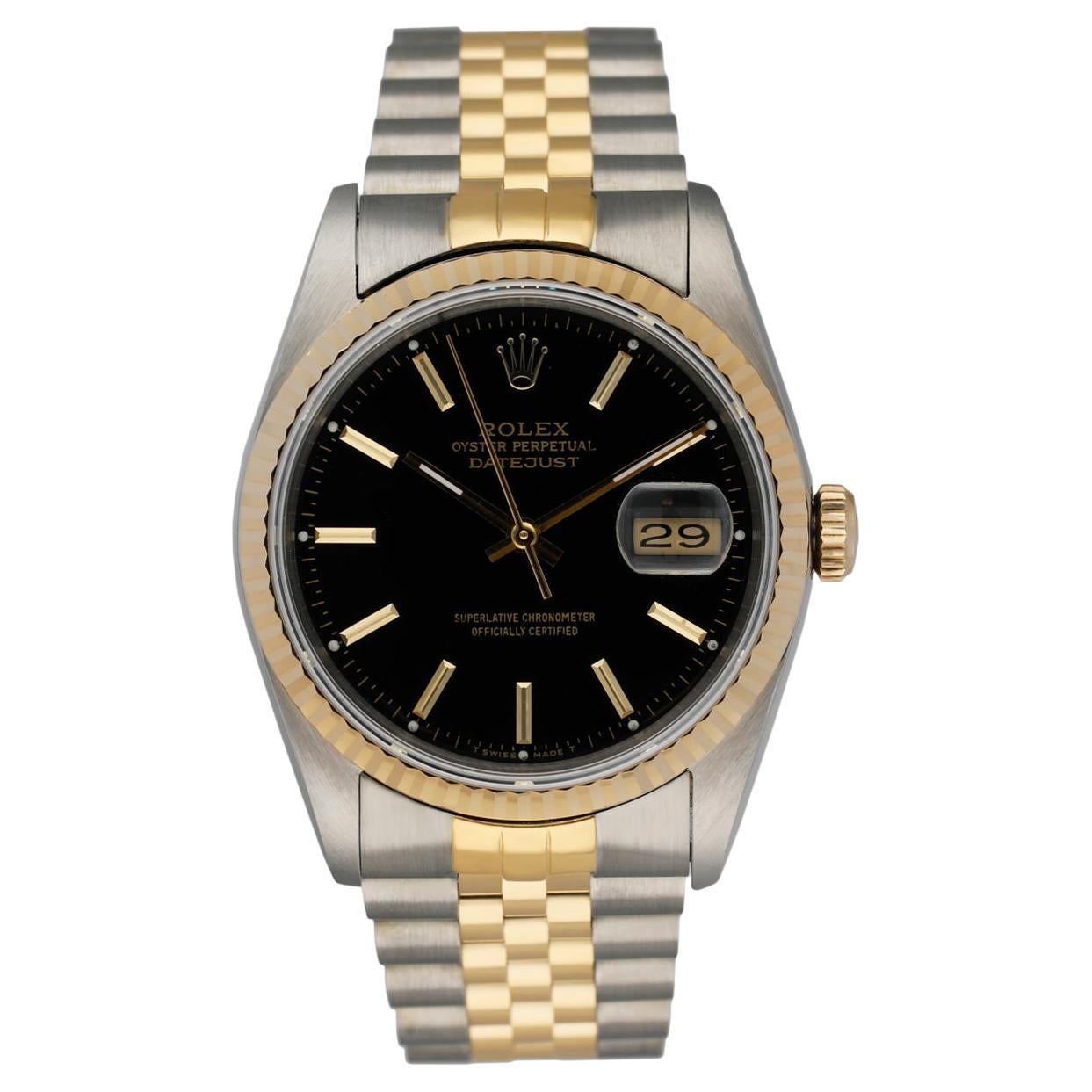 Rolex Datejust 16233 Black Dial Men's Watch