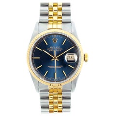Rolex Datejust 16233, Blue Dial, Certified and Warranty