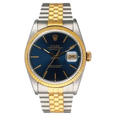 Rolex Datejust 16233 Blue Dial Mens Watch Box & Papers